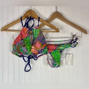 Trina Turk Women's Multicolor Floral 2Pc Bikini Bathing Suit Sz 2